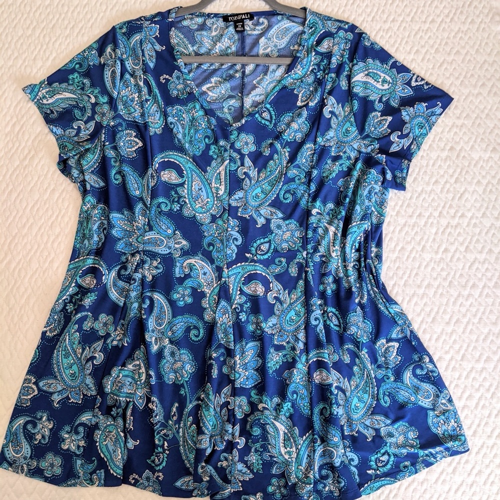 Fit and Flare Paisley Top